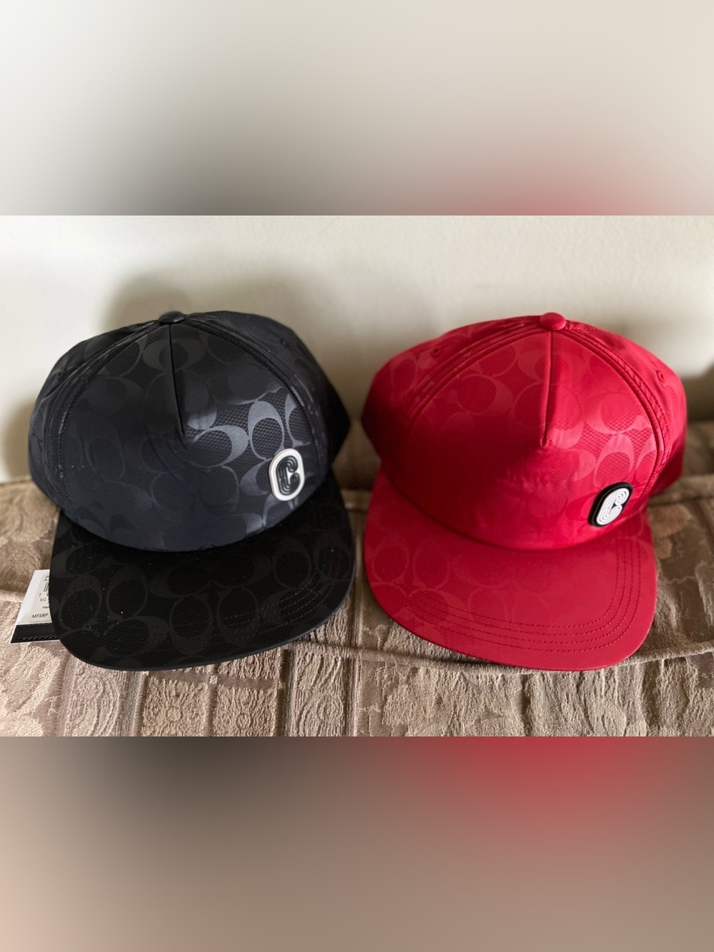Coach Kids Signature C Cap Duo in Black and Red-price of Each